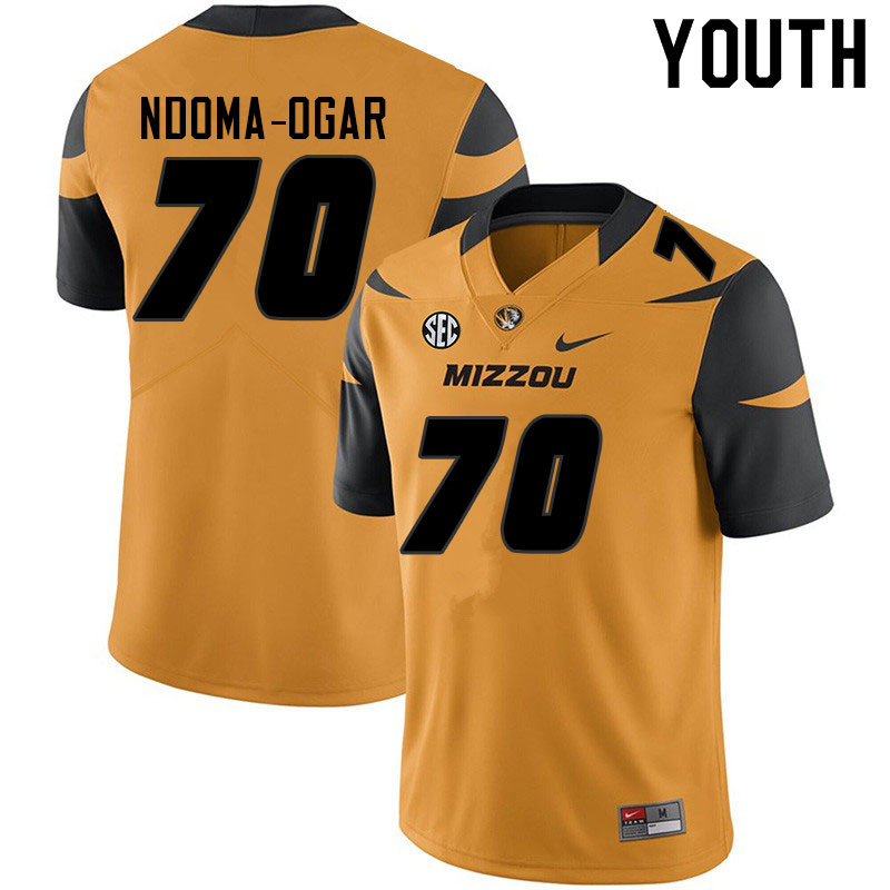 Youth #70 EJ Ndoma-Ogar Missouri Tigers College Football Jerseys Sale-Yellow - Click Image to Close